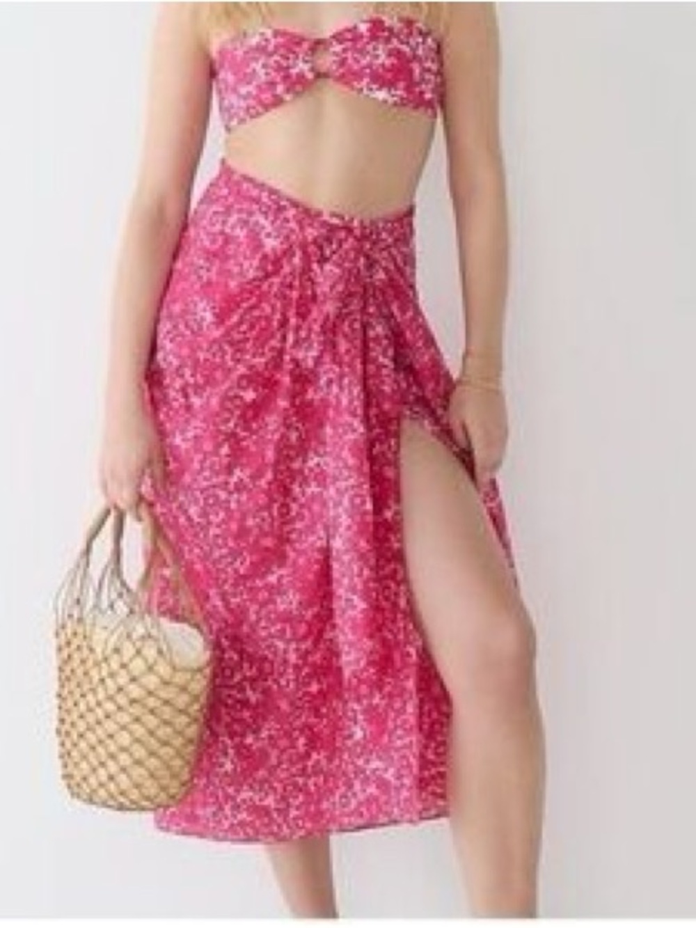 J. Crew Hot Pink Floral Two-Piece Set